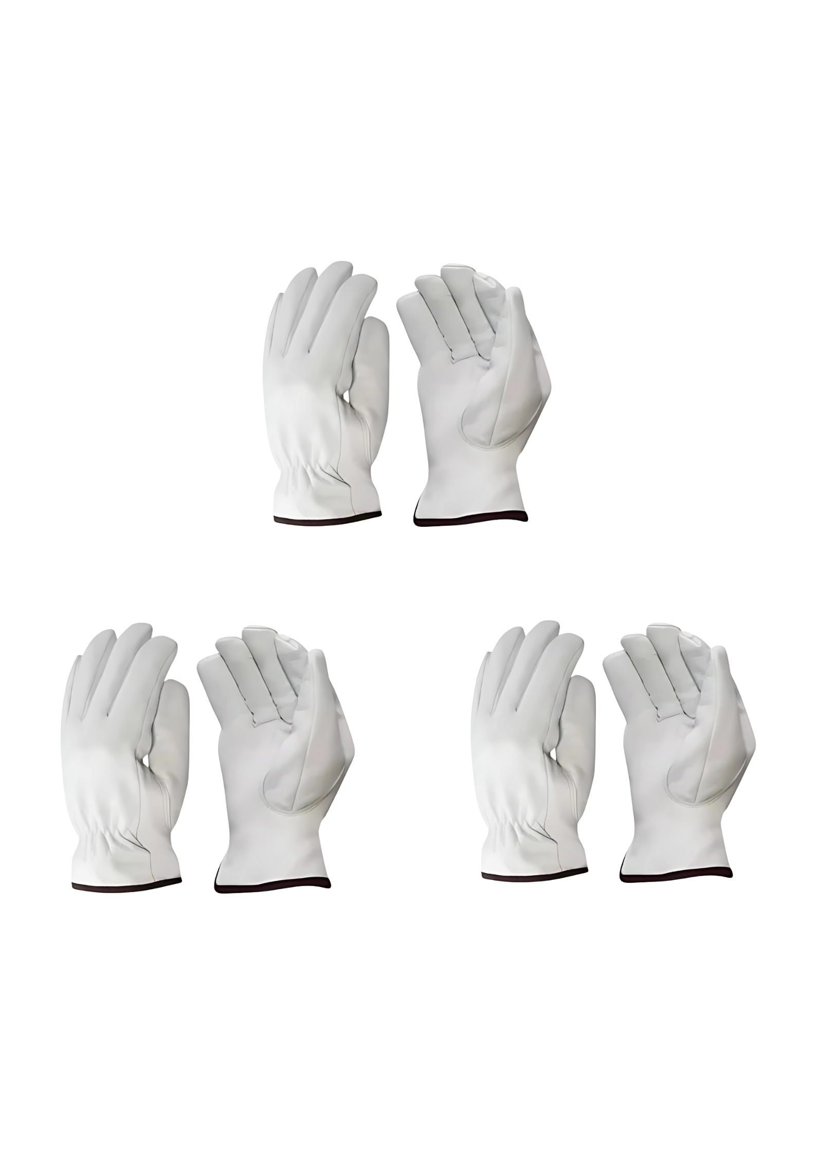 3-Pack White Drivers Unlined