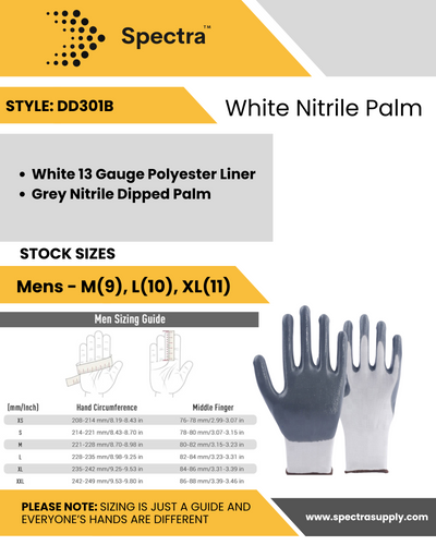 3-Pack White Nitrile Palm