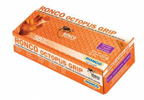 5468ORG Ronco Octopus Grip Nitrile Gloves Textured Orange